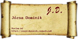 Józsa Dominik névjegykártya